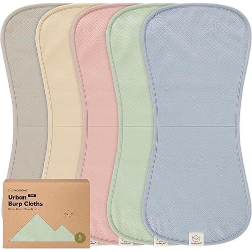 KeaBabies 5-Pack Organic Burp Cloths Baby Girl, Boy - Extra Large, Absorbent Baby Burp Cloths, Soft Burping Cloths for Babies, Newborn Burp Clothes, Cotton Burp Rags, Neutral Thick Burp Cloth (Dawn)
