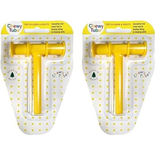 Chewy Tubes Sensory Teether - Yellow - 2 Count
