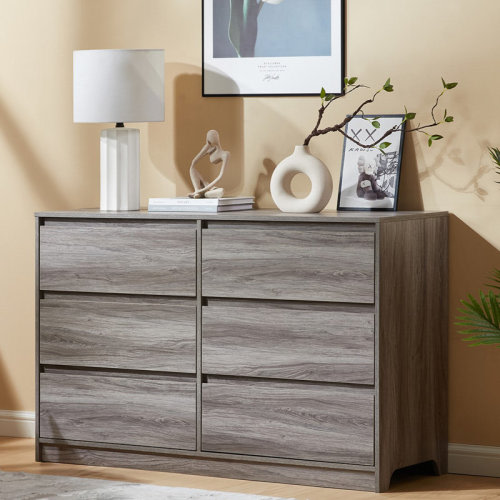Ebern Designs Mariacristina Wood 6 Drawer Dresser, 47.2” W Double Dresser and Storage Organizer for Bedroom,Living Room & Reviews | Wayfair