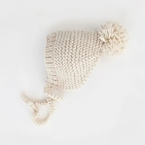 Knit Pom Pom Bonnet