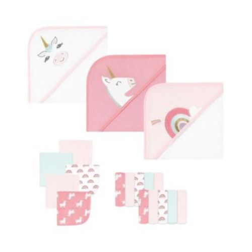 Infant Girl Animal Hooded Towel 3pk and 15 Washcloths
