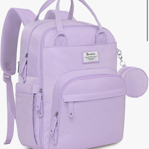 RUVALINO Diaper Bag Backpack, Multifunction Travel Pack Maternity Baby Changing Bags, Large Capacity, Waterproof, Taro Purple