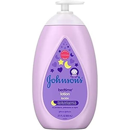 Johnson's Baby Bedtime Lotion, Soothing NaturalCalm Aromas, Gentle Nighttime Baby Lotion, Helps Relax & Soothe, Hydrating, No added Parabens & Dyes, 27.1 fl. oz
