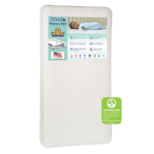 Kolcraft Pediatric 800 Baby Crib and Toddler Mattress, Extra Firm, 80 Coil, Standard Size, White