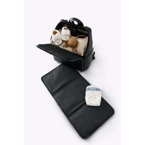 The Everyday Diaper Backpack in Black Vegan Leather