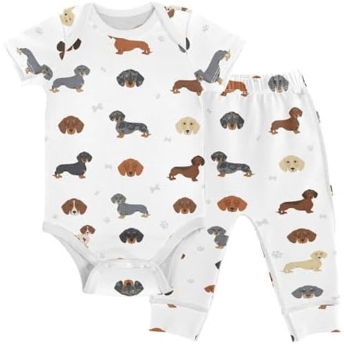 vvfelixl Baby Bodysuits Pants Sets Short Sleeve Baby Clothes for Boys Girls 3M