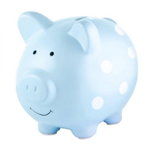 Pearhead Piggy Bank - Blue Polka