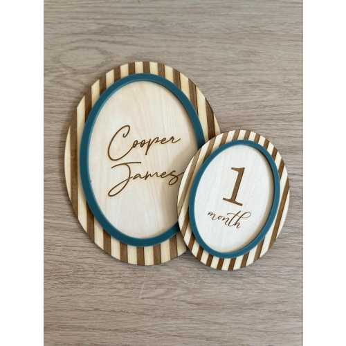 Striped Baby Name Sign | Striped Baby Monthly Milestones | Baby Announcement | Baby Monthly Milestones