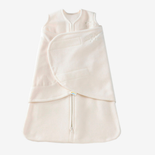 HALO Micro Fleece Sleepsack Swaddle, 3-Way Adjustable Wearable Blanket, TOG 3.0, Cream, Small, 3-6 Months