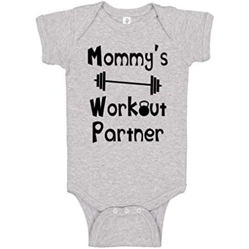 Reaxion Handmade Funny Baby Boy Girl Mommy's or Daddy's Workout Partner Bodysuits Clothes