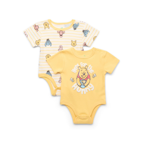Disney Winnie the Pooh Baby Bodysuits, 2-Pack, Sizes 0/3 Months-24 Months