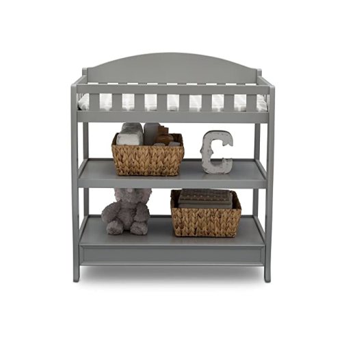 Delta Children Infant Changing Table with Pad, Grey