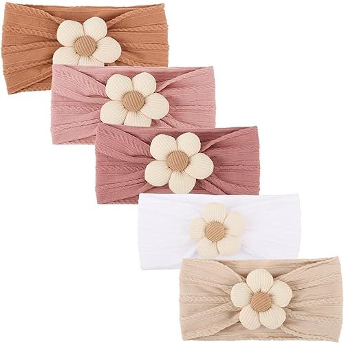 DRESHOW BQUBO Baby Nylon Headbands Flower Hairbands Soft Headband for Baby Girls Newborn Infant Toddlers Hair Accessories
