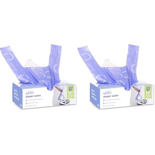 Ubbi Disposable Diaper Sacks, Lavender Scented, Easy-To-Tie Tabs, Diaper Disposal or Pet Waste Bags, 200 Count (Pack of 2)
