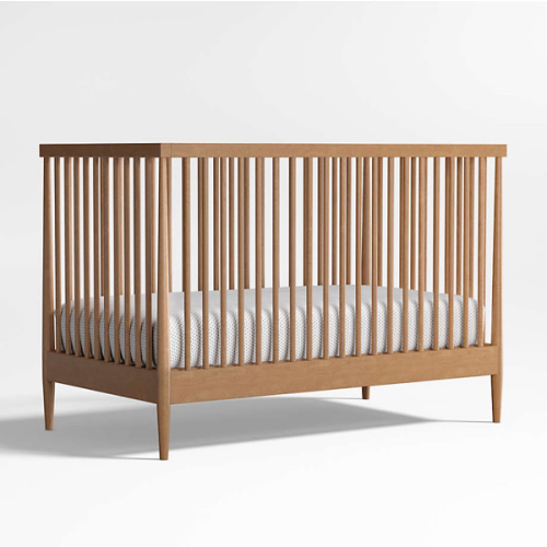 Hampshire Natural Brown Wood Convertible Baby Crib