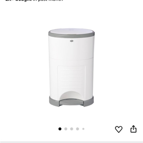 Diaper Dekor Classic Hands-Free Diaper Pail | Easiest to Use | Just Step – Drop – Done | Doesn’t Absorb Odors | Most Economical Refill System | 70% Recycled Materials | EKO White