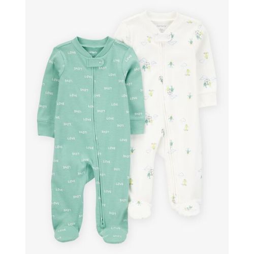Baby 2-Pack Frog 2-Way Zip Cotton Sleep & Play Pajamas - Carter's | Carter's