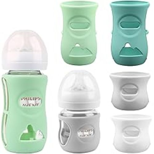 Silicone Sleeves for Avent Glass Natural Baby Bottles