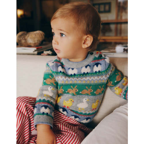 Fair Isle Sweater-Multi Easter Fair Isle | Mini Boden