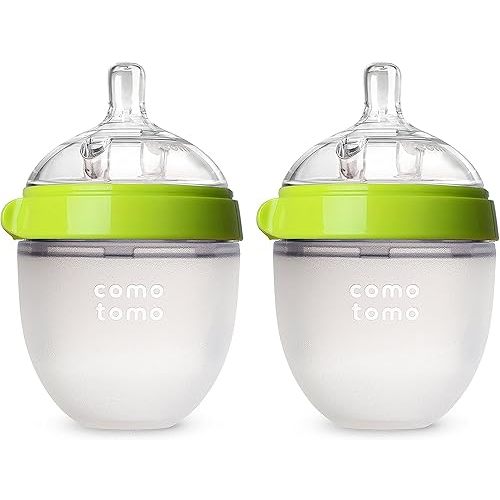 Comotomo Baby Bottle, Green, 5 Ounce (2 Count)