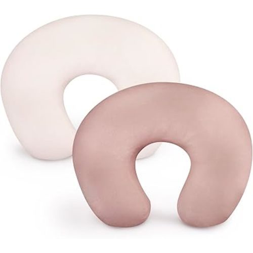 TANOFAR Nursing Pillow Cover 2 Pack, Stretchy Soft for Breastfeeding, Fits Standard Infant Pillow for Boys Girls, Milk Silk (Cover Only)
