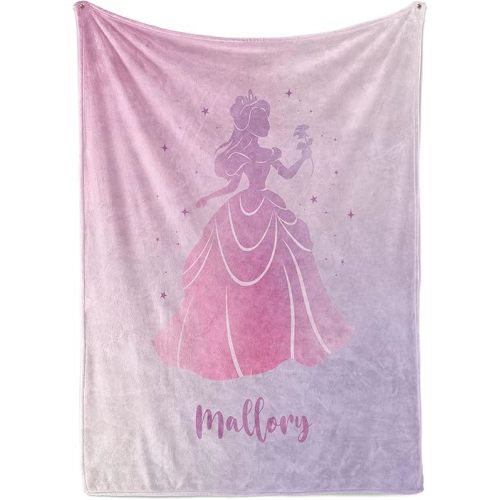 Custom Princess Blanket - Ships Next Day - Printed in USA - Super Soft & Plush - Fleece Throw Blanket for Girls (Fleece 30"x40")
