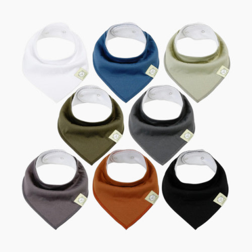 KeaBabies Organic Bandana Bibs (8 Pack) - Basics, 8