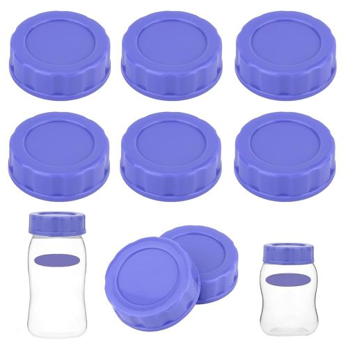 Baby Bottle Caps Compatible with Lansinoh Bottles, Travel and Storage Bottle Lids Replacement, 8 Count, Purple