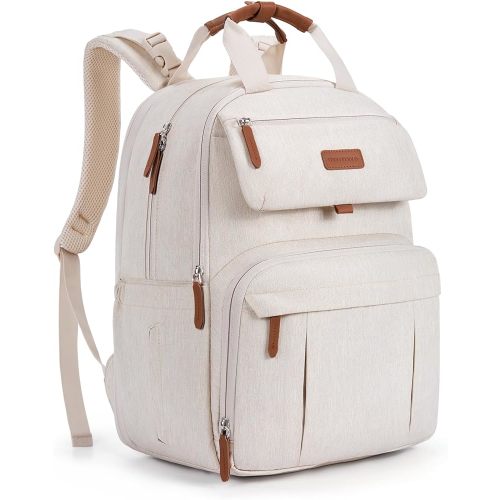 mommore Diaper Bag Backpack, Large Diaper Bag Expandable for 2 Kids/Twins, Durable Baby Bag with Changing Pad, Water Resistant Travel Diaper Backpack for Mom Dad