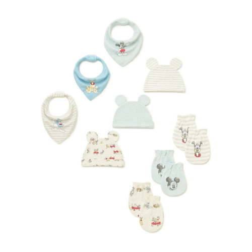 Disney Baby Wishes + Dreams Baby Boy Mickey Mouse Bibs, Caps & Mittens Set, 9-Piece