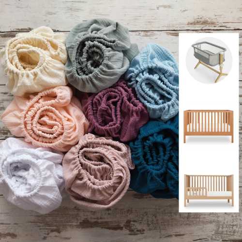 Newton Bassinet & Bedside Sleeper Fitted Sheet, Organic Muslin Bassinet Sheets, Baby Crib Cotton Sheet