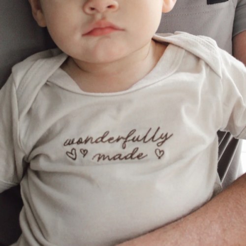 Wonderfully Made Embroidered Onesie – Live Action