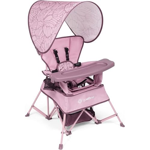 Baby Delight Go with Me Venture Portable Chair | Indoor and Outdoor | Sun Canopy | 3 Child Growth Stages | Canyon Rose