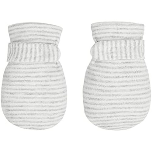 Newborn Baby No Scratch Mittens Stay On, 100% Cotton Breathable, Adjustable Infant Gloves for Baby Boys Girls Mittens
