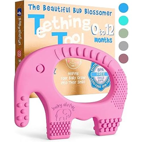 Baby Girl Teething Toys - BPA Free Silicone Toy - Cute, Easy to Hold, Soft and Highly Effective Elephant Teether - Unique Teethers Best for 0-6 6-12 Months Girl Christmas Gifts Stocking Fillers : Amazon.co.uk: Baby Products