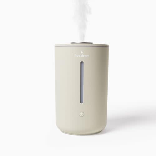Hey Dewy Wellness Humidifier - for home, office, bathroom spa, or bedroom, with cool utrasonic mist hydration (Sand)