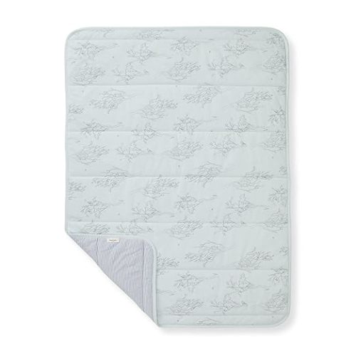 Burt's Bees Baby Reversible Blanket, Nursery, Stroller & Tummy-Time Organic Jersey Cotton Quilted Infant & Toddler Bedding