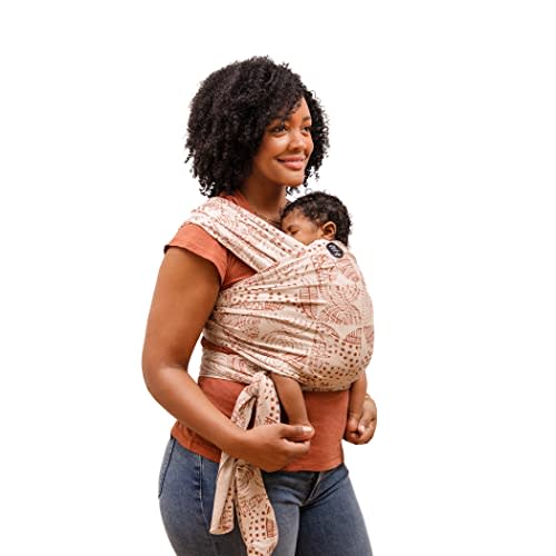 Moby Baby Wrap Carrier Evolution by Petunia Pickle Bottom for Newborns to Toddlers (8-33lbs), Infant Sling Carrier, Lightweight & Hands Free Design, Adjustable for All Body Types (Woodgrain)