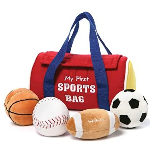 GUND Baby My First Sports Bag Stuffed Plush Playset, 5 Piece, 8"
