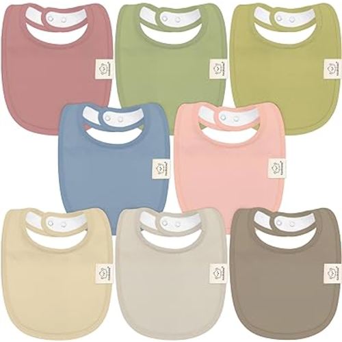 8-Pack Organic Baby Bibs for Boys, Girls - Soft Cotton Drooling and Teething Baby Bibs, Baby Girl Bibs, Baby Boy Bibs, Baby Drool Bibs for Baby Girl, Boy, Newborn Infant Bibs (Boho)