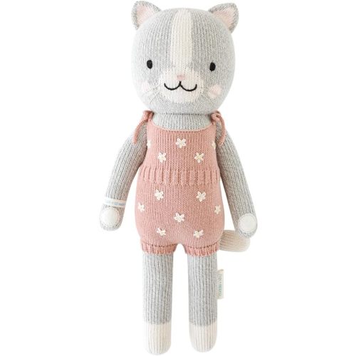 cuddle + kind Daisy The Kitten Little 13" Hand-Knit Doll – 1 Doll = 10 Meals, Fair Trade, Heirloom Quality, Handcrafted in Peru, 100% Cotton Yarn
