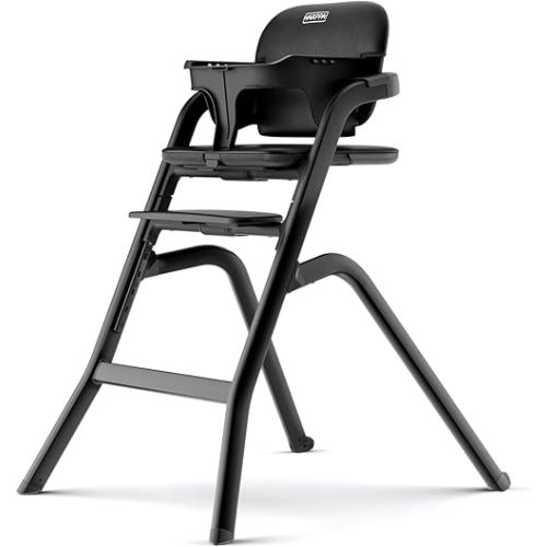 HARPPA Caspio High Chair, Baby High Chair with Removable Tray and Cushion, 6-Level Adjustable Seat & Footrest, All-in-One High Chair for Babies & Toddlers or as a Dining Chair, Matte Black