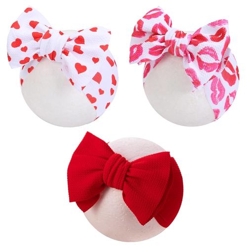 KIDOCHEESE Valentine’s Day Headbands Big Baby Bows Love Heart Headbands Oversized Hairbands Hair Accessories for Baby Girls Newborns Infants Toddlers