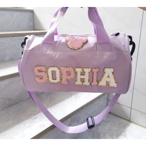 Custom Dance Bag For Girls, Personalized Name Duffle Bag, Chenille Letter Gift for Dancing, Gymnastic Cheer Girls. Girls Birthday Gift