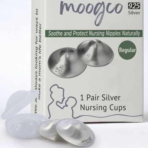 The Original Silver Nursing Cups - 925k Nipple Cups - Nipple Shield for Nursing Newborn - Silver Nipple Covers Breastfeeding
