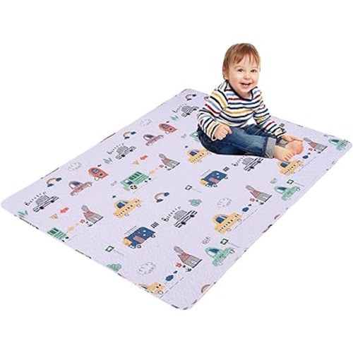 50 x 50 Play Mat for Baby Playpen Tummy Time Mat, Non-Slip Washable Baby Playpen Mat, Baby Crawling Mats for Floor, Portable Travel Large Play Mats for Toddlers and Infants
