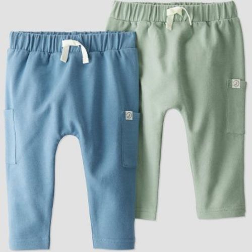 Little Planet by Carter's Organic Baby 2pk Pants - Newborn: Slim Fit, French Terry, Pull-On, Full Waistband Elastic, 8.25" Inseam