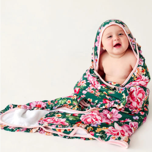 Posh Peanut Arsine Ruffled Hooded Towel