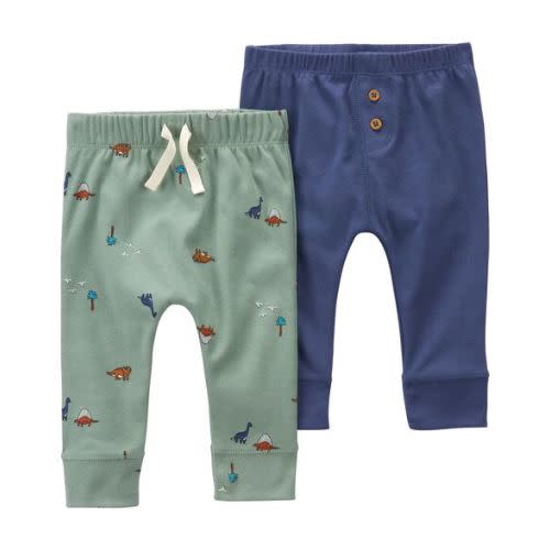 Carter's Baby 2-Pack Pull-On Pants in Green/Blue 6M