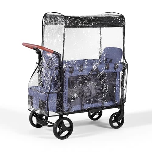 SeedFuture Raincover for W2 Stroller Wagon, Rain Cover Compatible with WONDERFOLD W2, Waterproof, Windproof, Protect from Dust and Snow